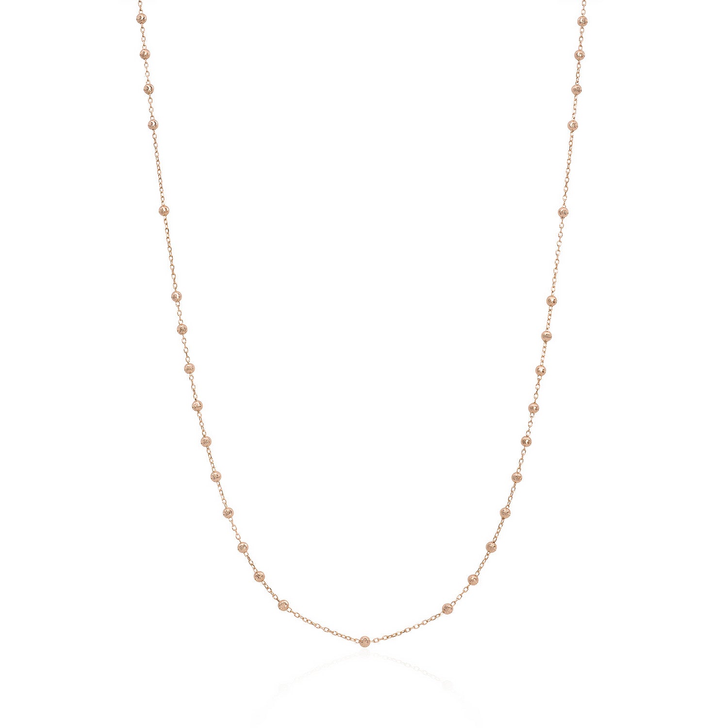 Vale Jewelry Rosary Necklace in 14 Karat Rose Gold Close Up