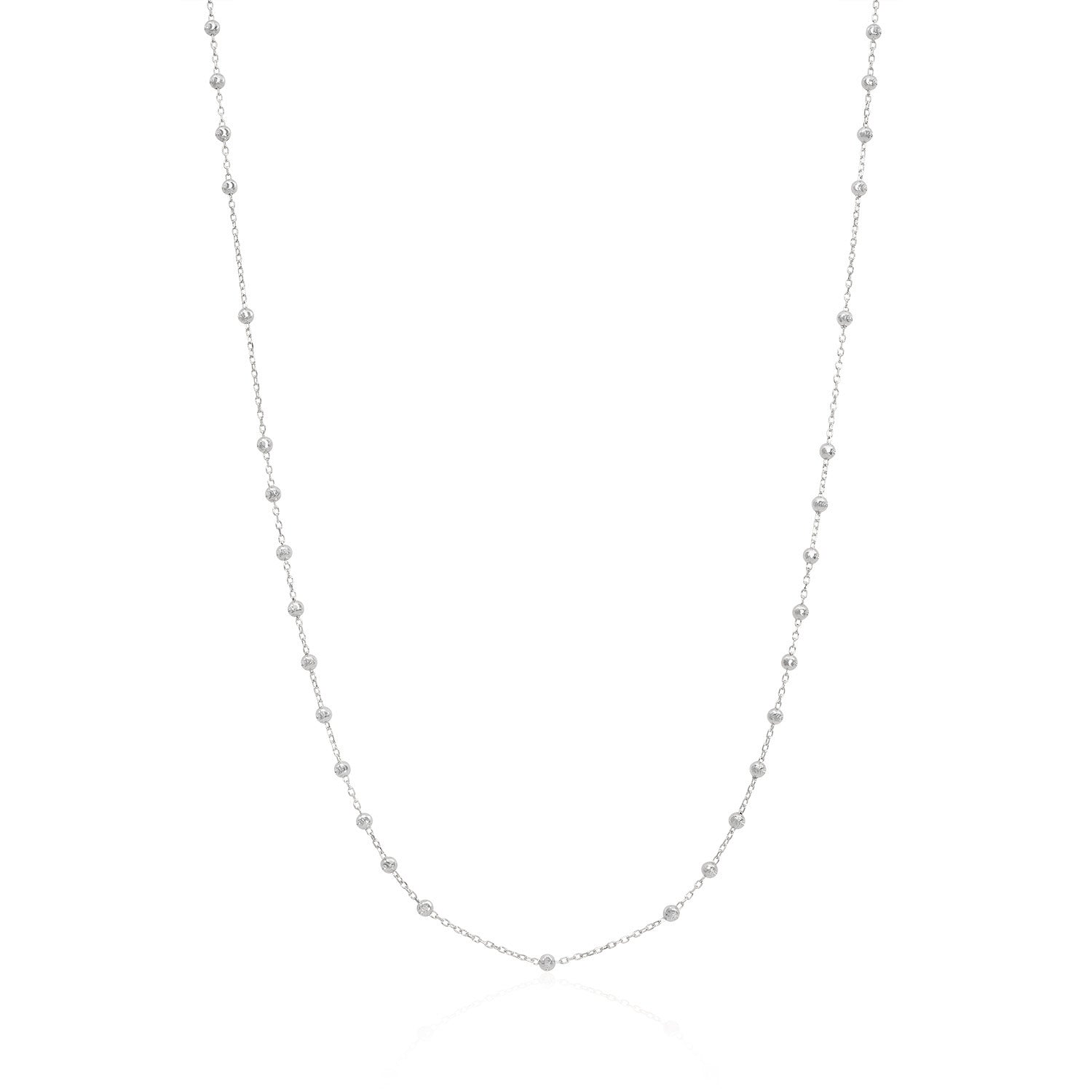 Vale Jewelry Rosary Necklace in 14 Karat White Gold Close Up