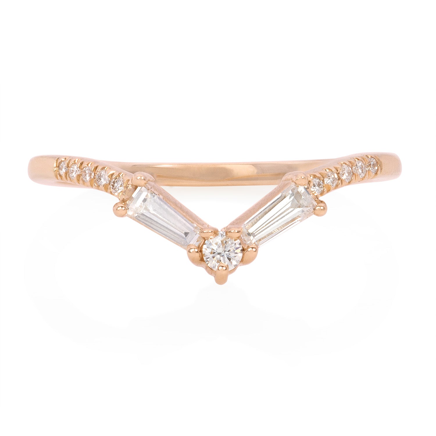 Vale Jewelry Sidonie Contour Ring Rose Gold Front View