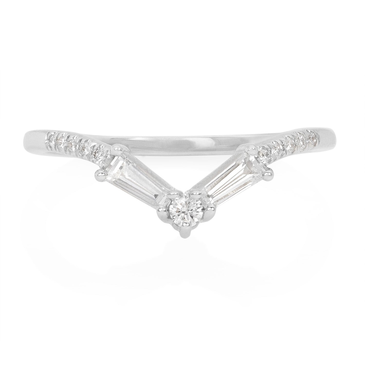 Vale Jewelry Sidonie Contour Ring White Gold Front View
