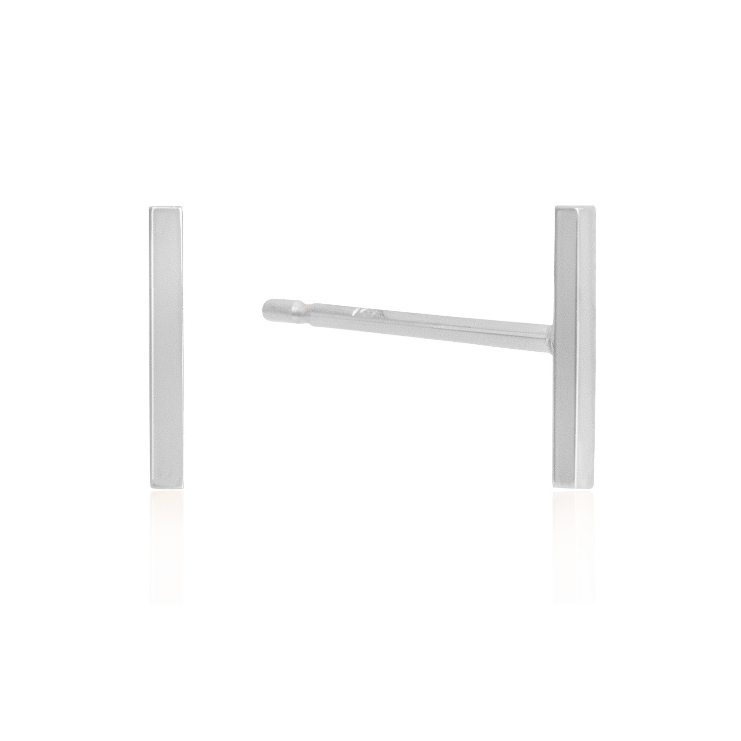 Vale Jewelry Staple Stud Earrings with Posts in 14 Karat White Gold