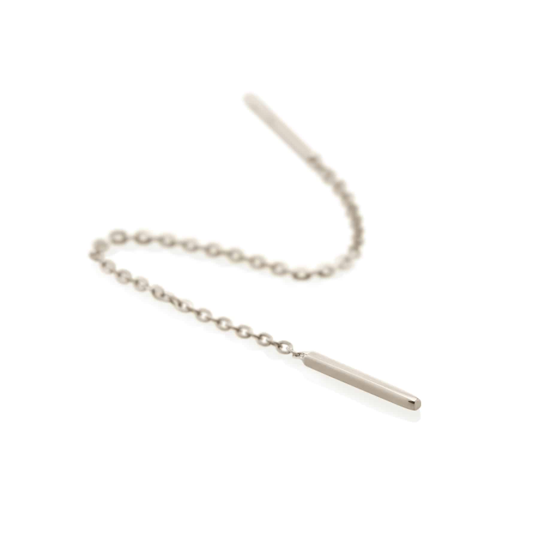 Vale Jewelry Staple Threader Earrings in 14 Karat White Gold