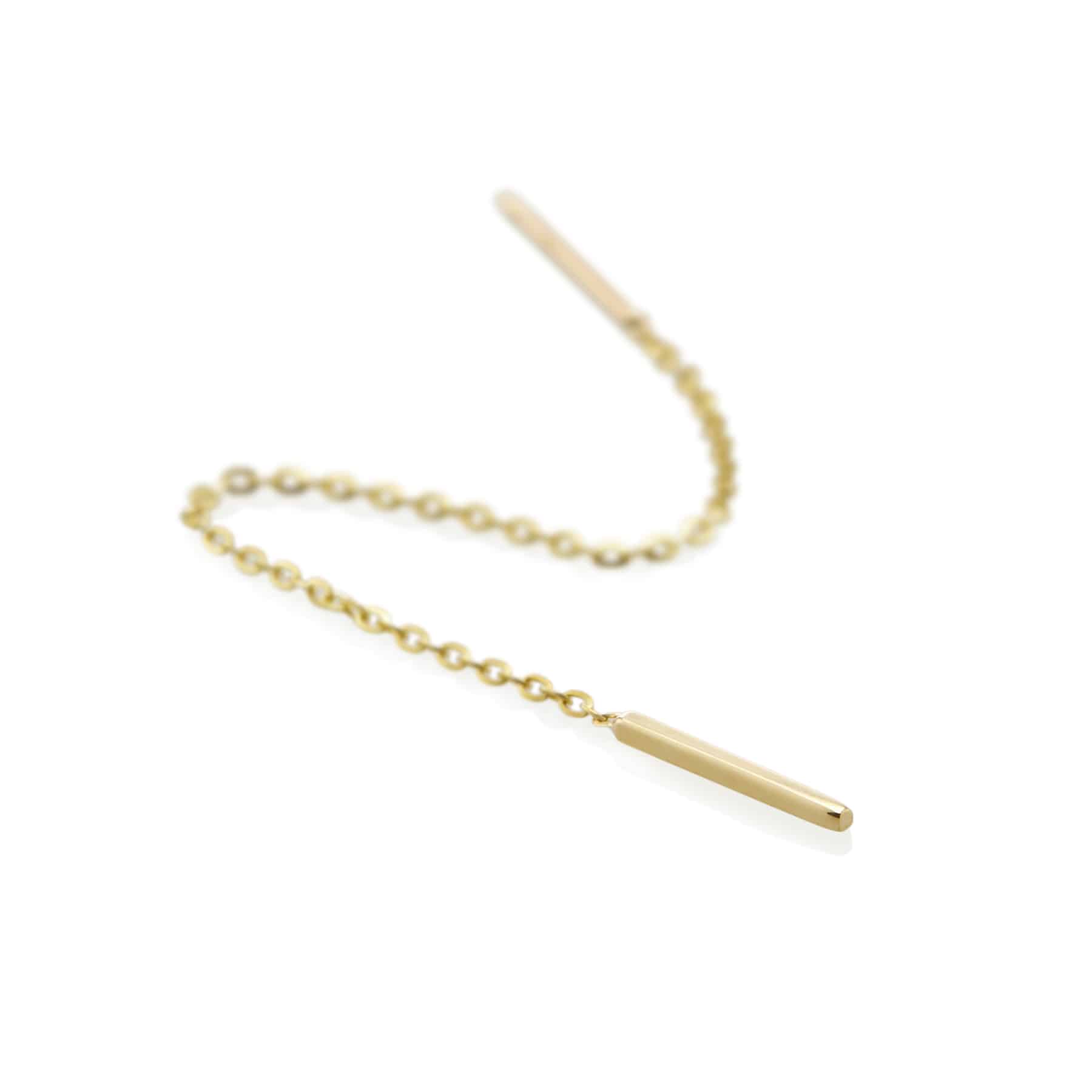 Vale Jewelry Staple Threader Earrings in 14 Karat Yellow Gold
