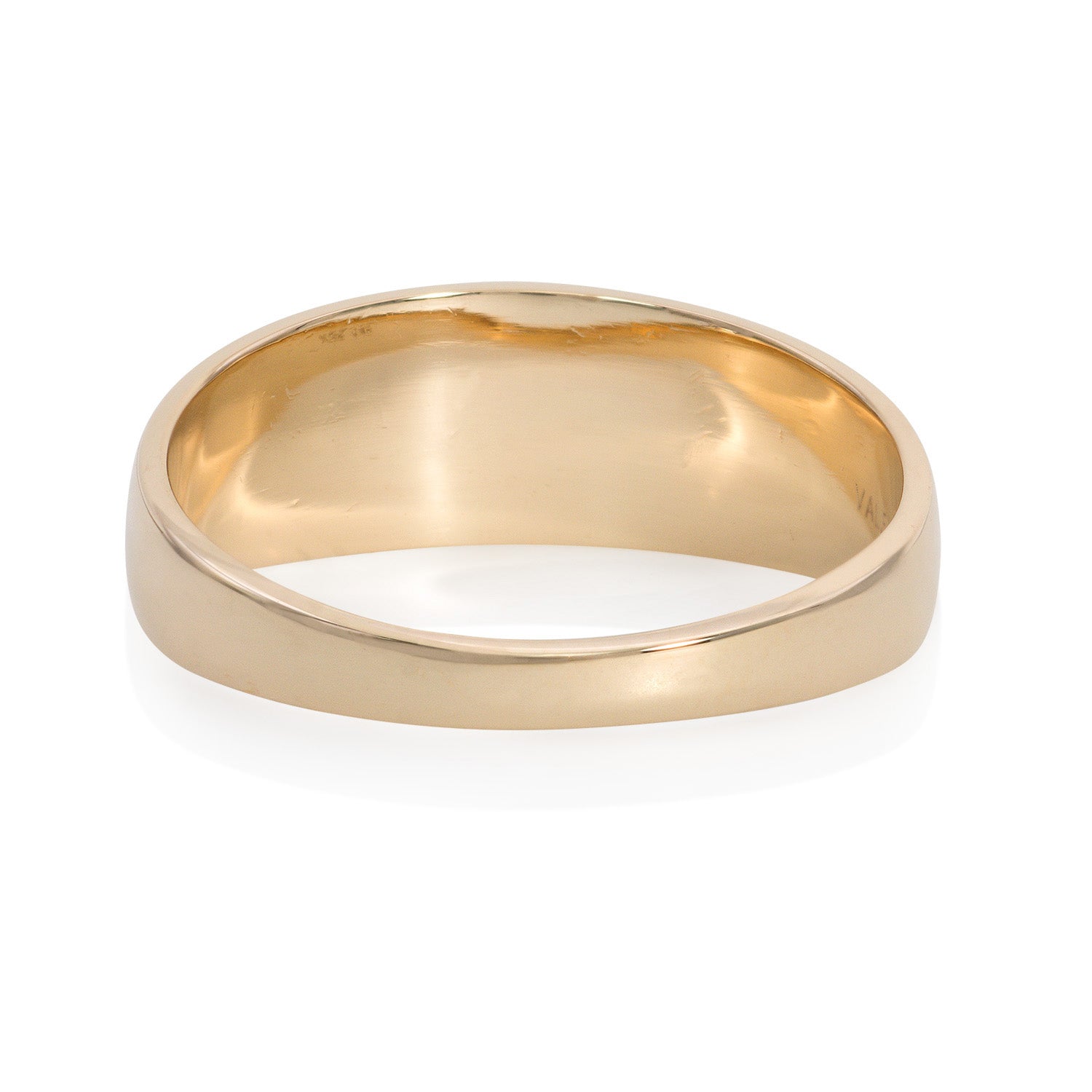 Vale Jewelry Star-Set Diamond Medium Dome Ring with White Diamonds in 14 Karat Yellow Gold Back View