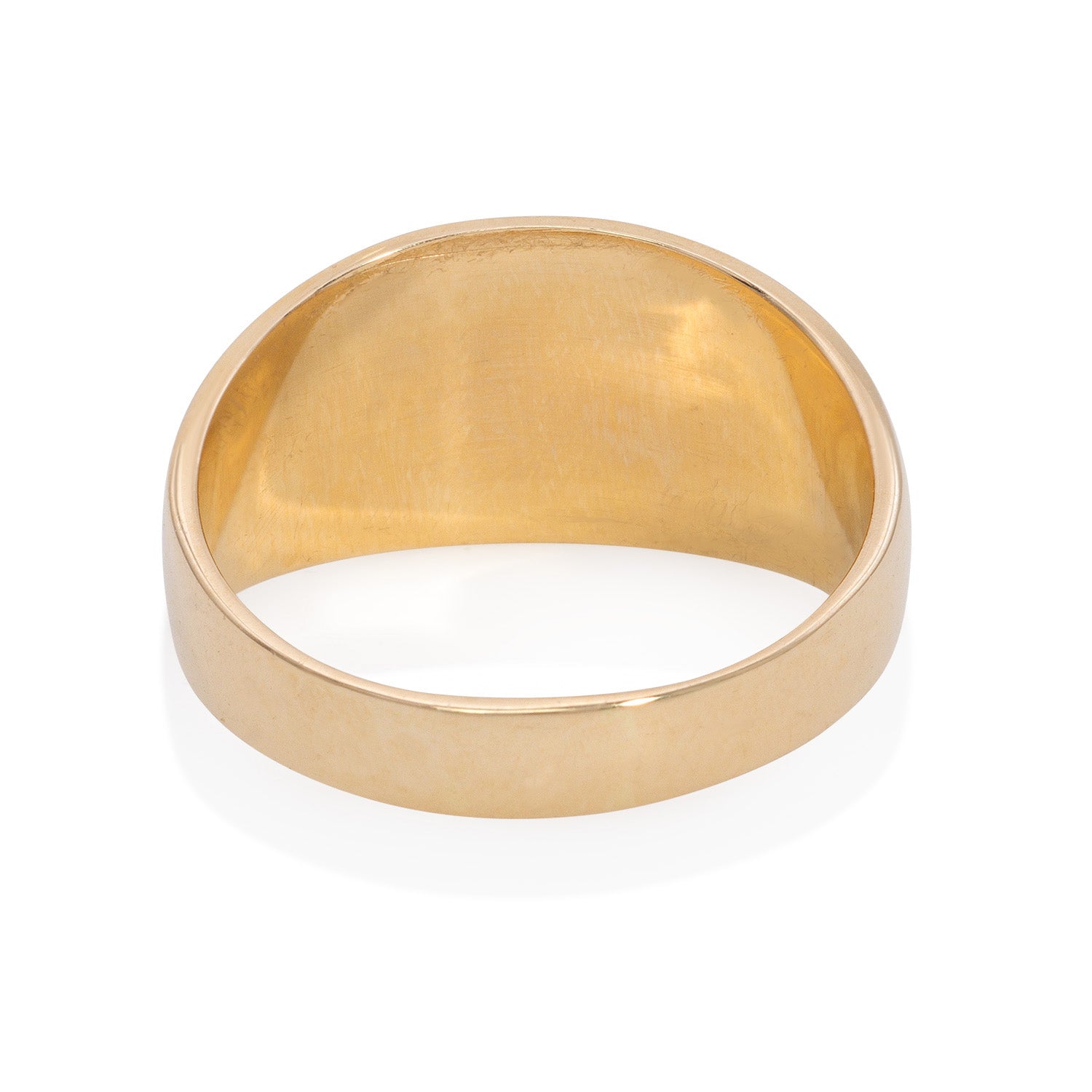 Vale Jewelry Star-Set Diamond Wide Dome Ring with White Diamonds in 14 Karat Yellow Gold Back View