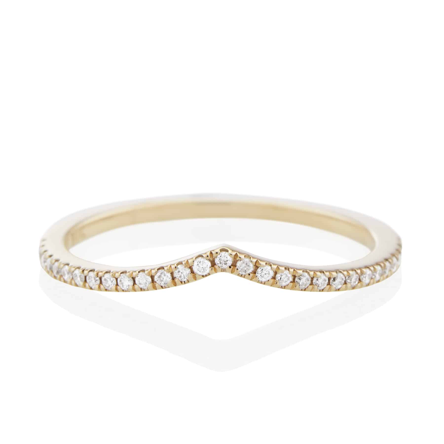 Vale Jewelry Vesper Ring with White Diamonds in 14 Karat Yellow Gold Front View