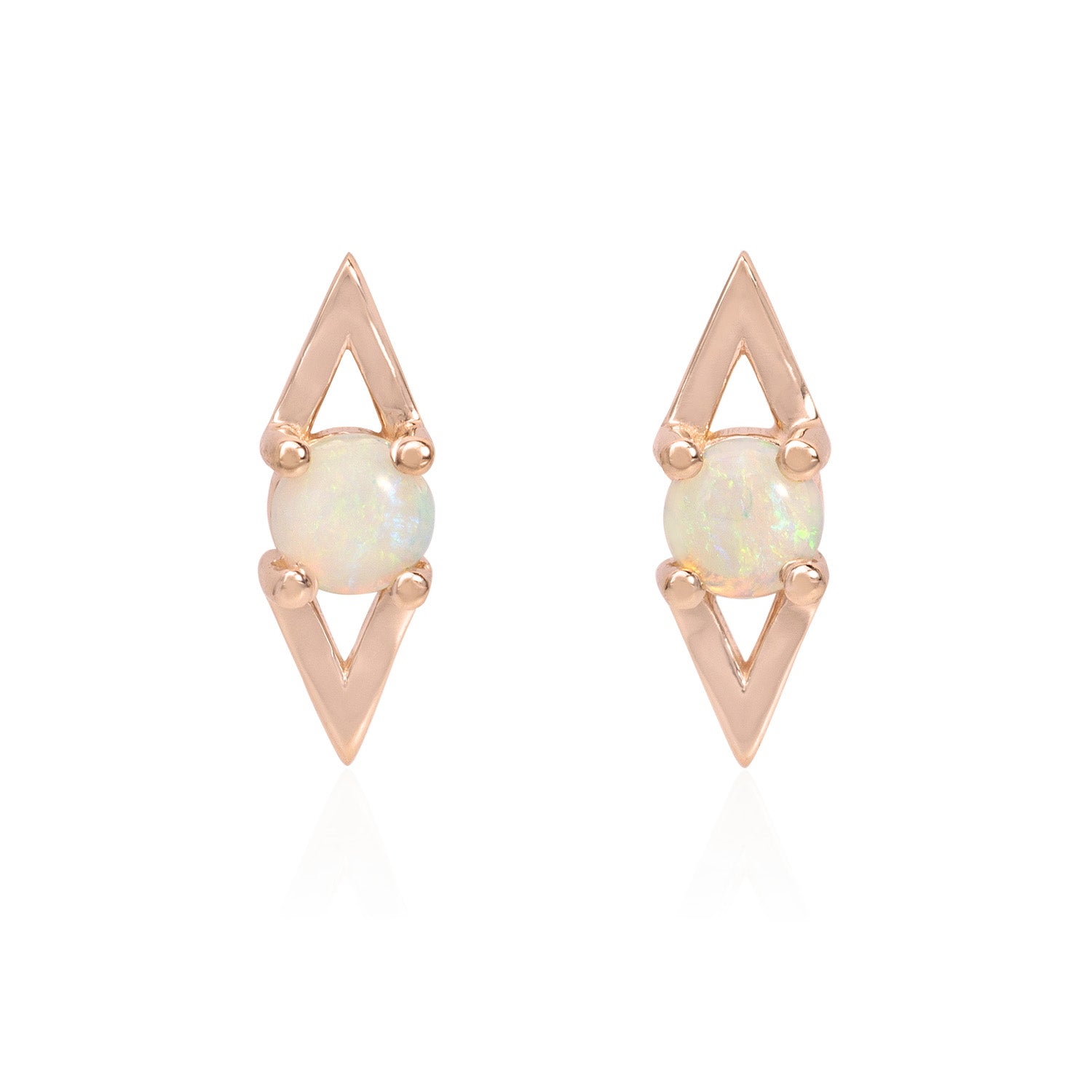 Vale Jewelry Victoire Earrings with Opal in 14 Karat Rose Gold Front View