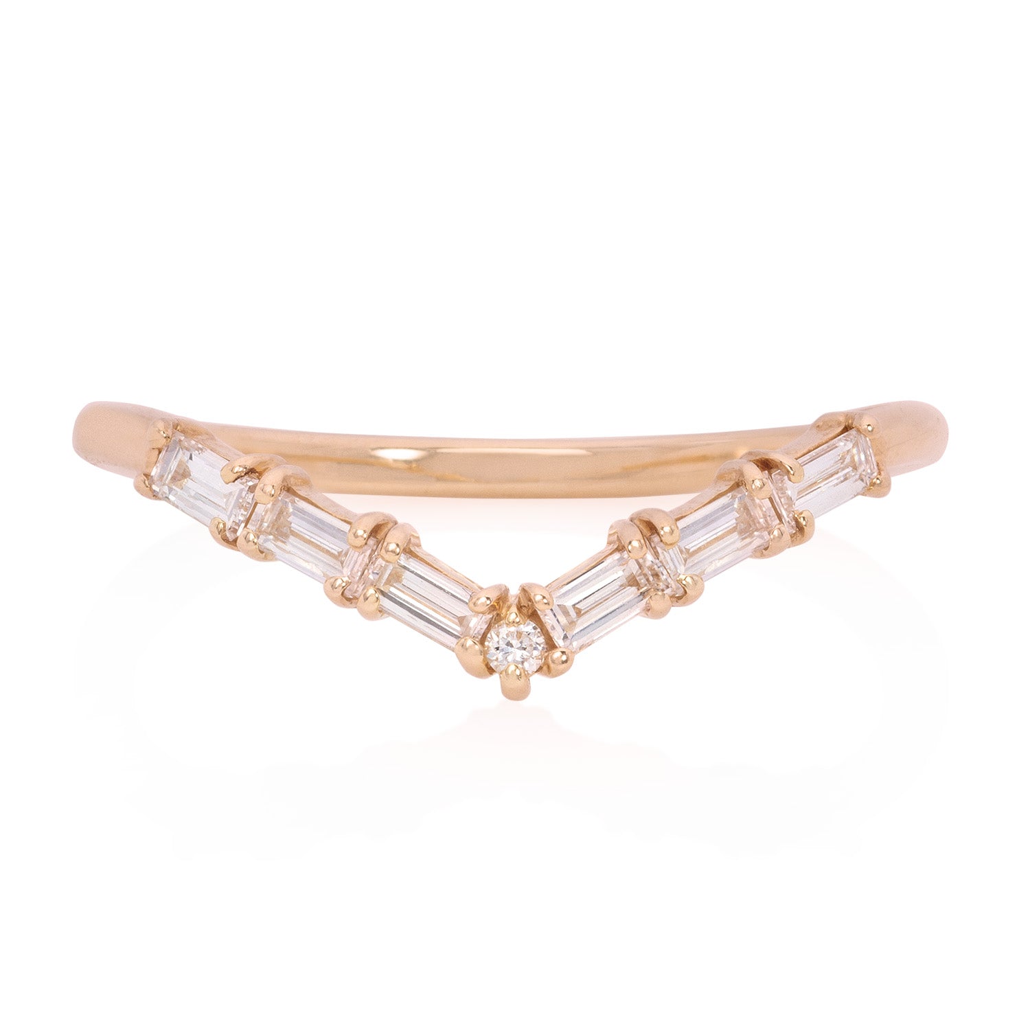 Vale Jewelry Wynter Contour Band 14K Rose Gold Front View