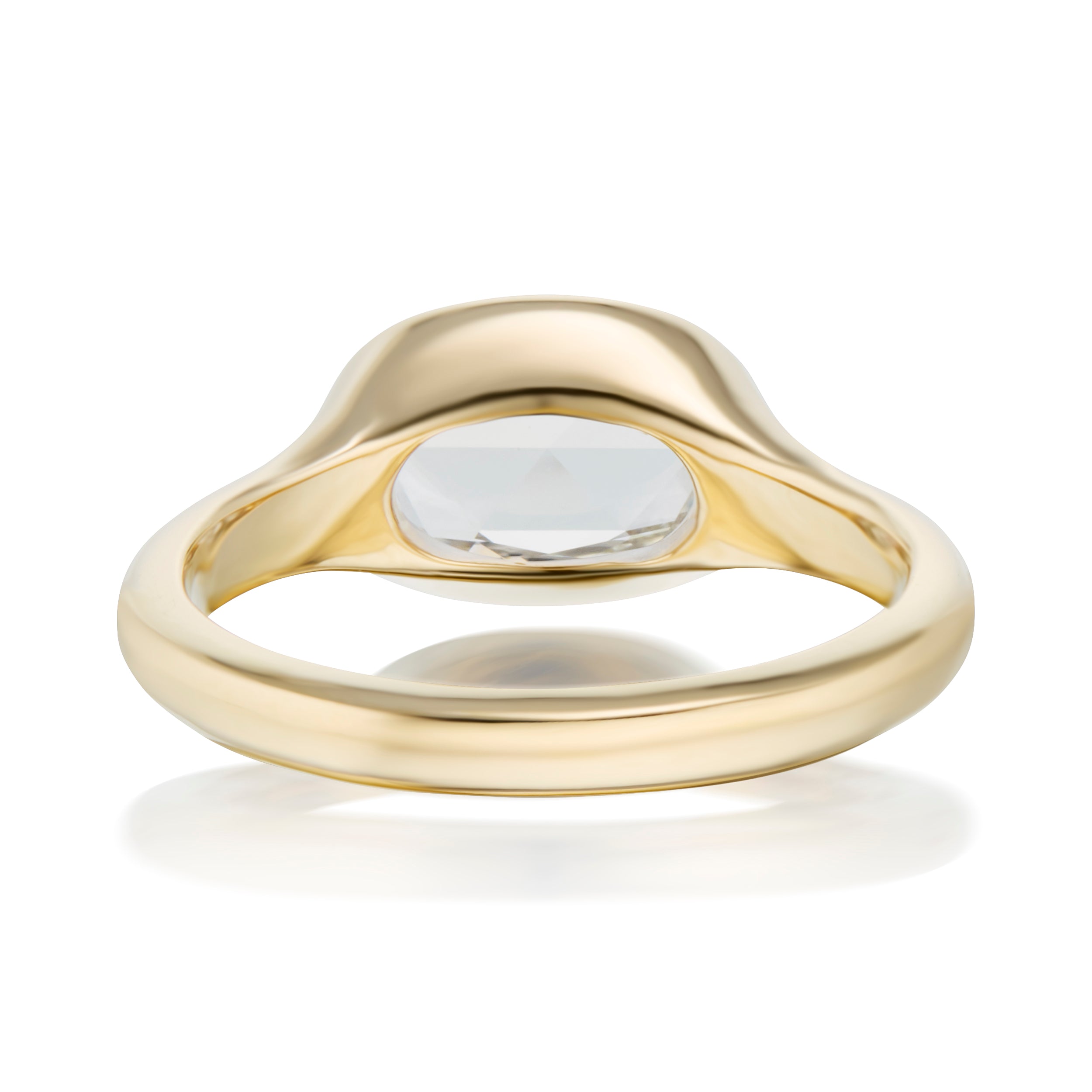 1.22 Carat Elise Bezel Set Oval Rose Cut Diamond Ring