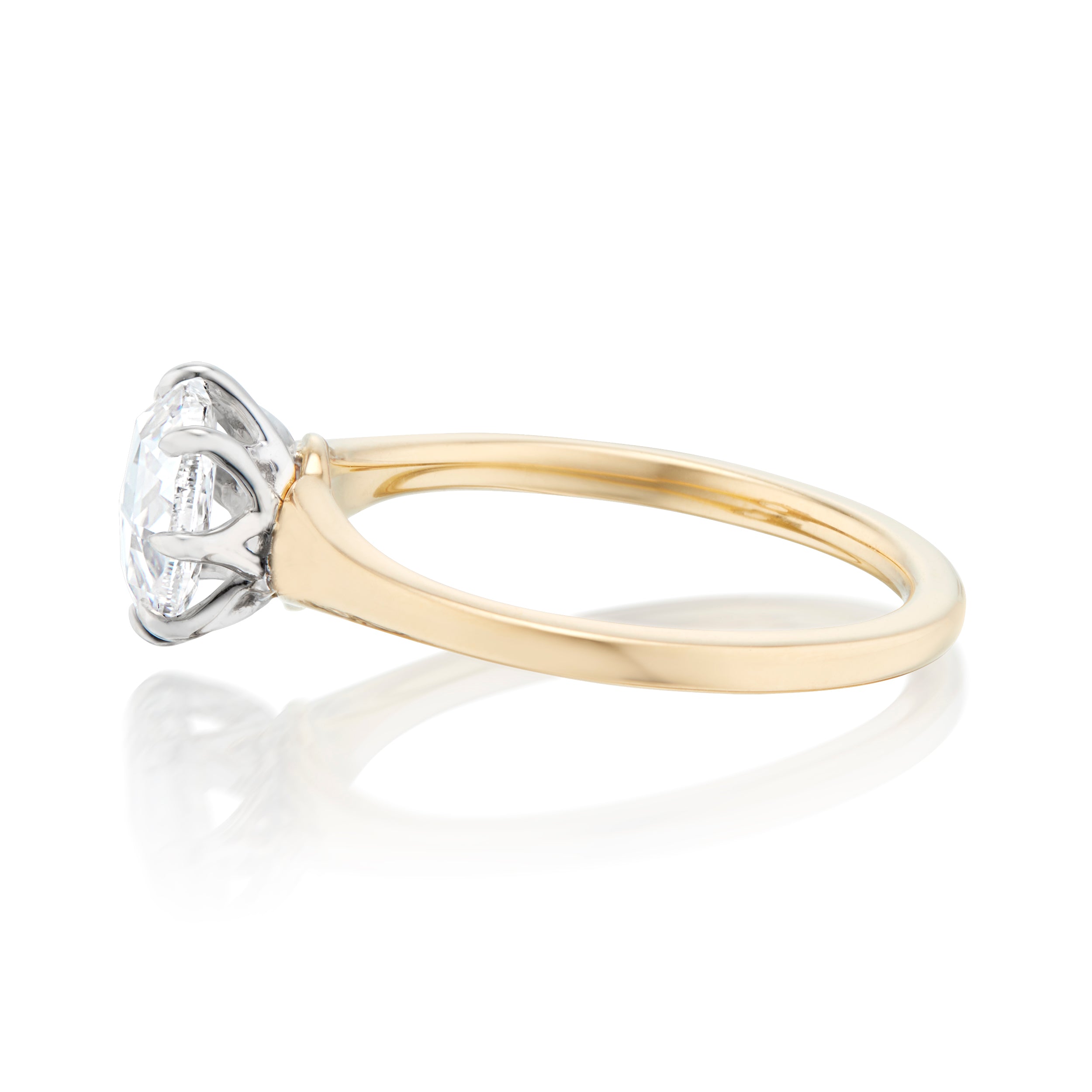 1.35 Carat Round Rose Cut Diamond Violaine Ring