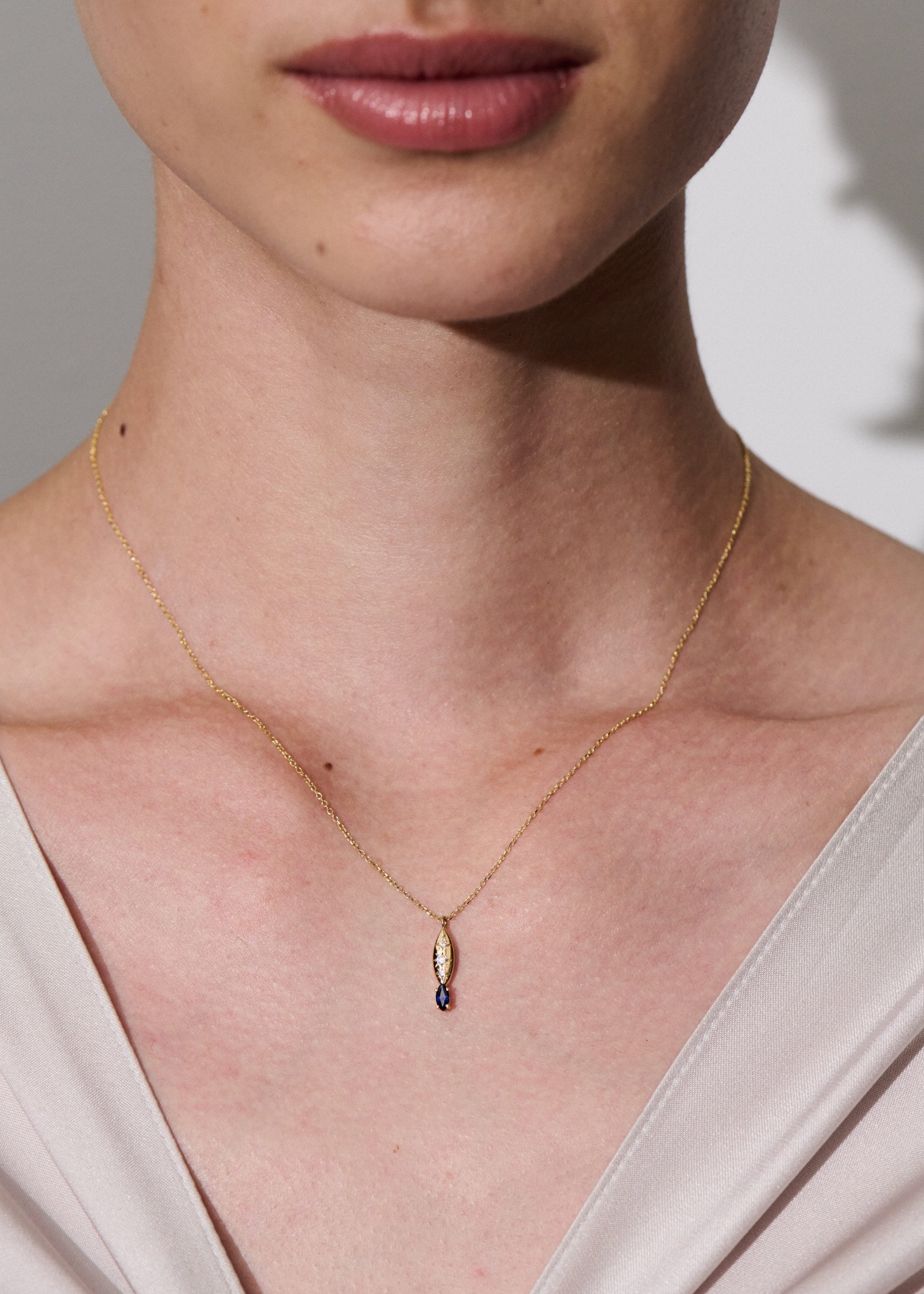 Rainfall Marquise with Marquise Cut Sapphire Necklace