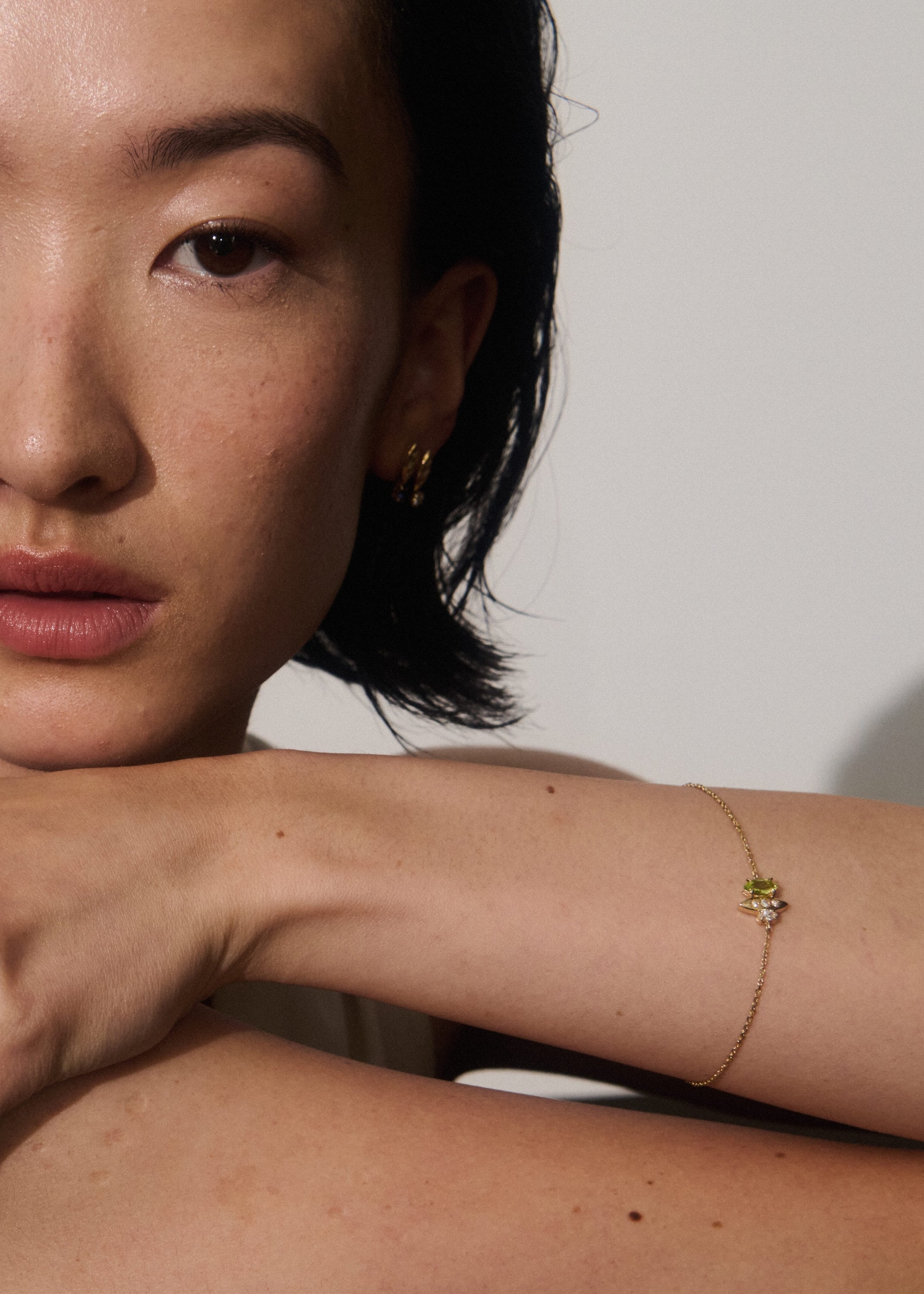 Rainfall Triple Marquise Peridot Bracelet
