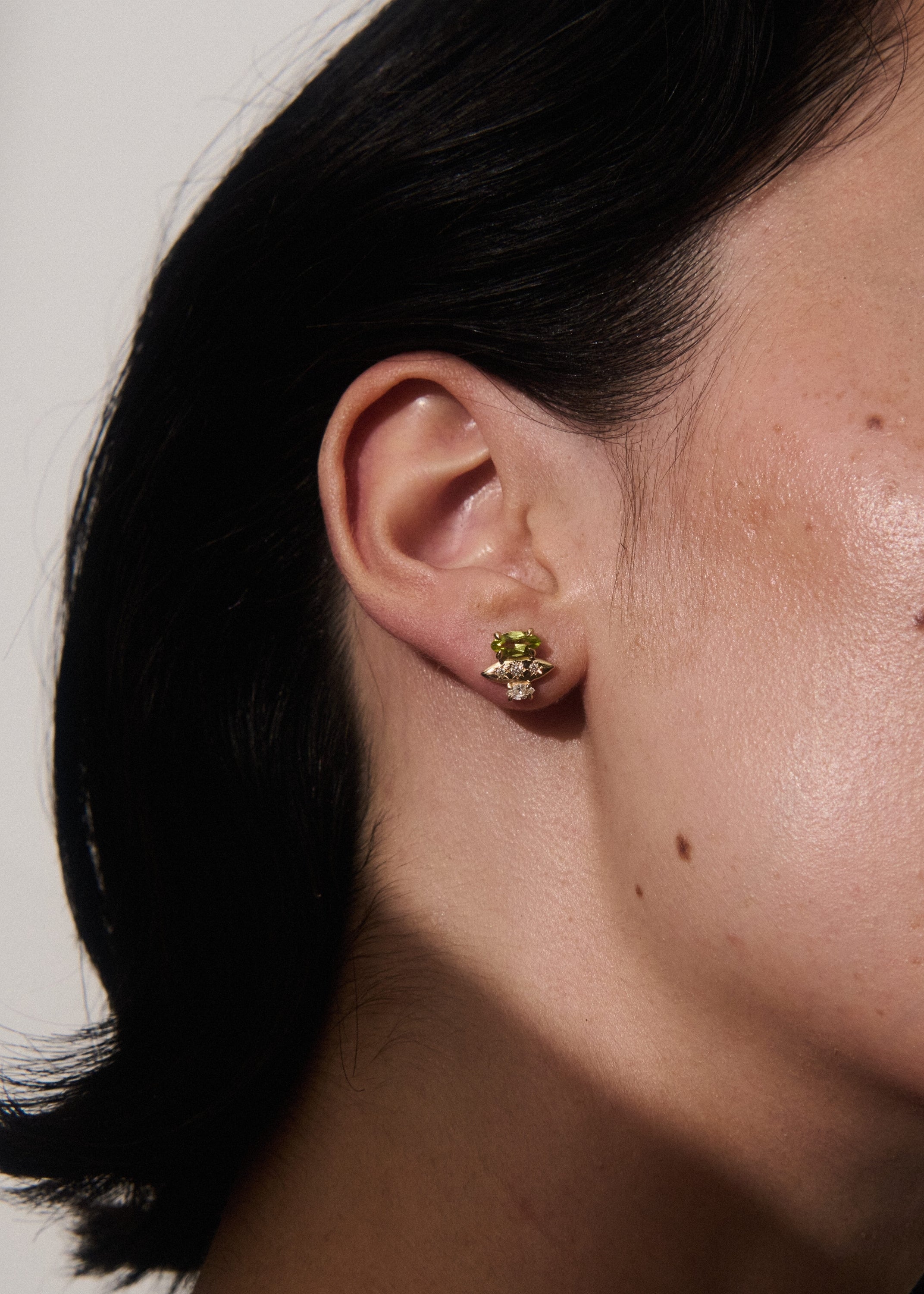 Rainfall Triple Marquise Peridot Earrings