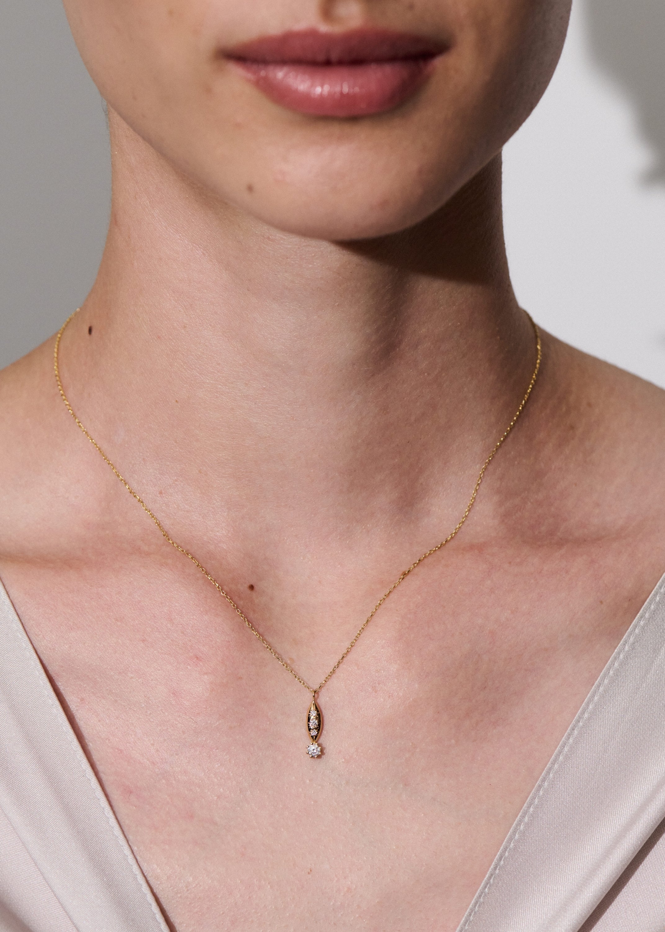Rainfall Marquise with Round Diamond Necklace