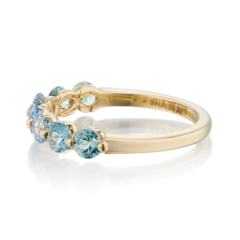 7 Montana Sapphire Cymbeline Ring Side View In Yellow Gold