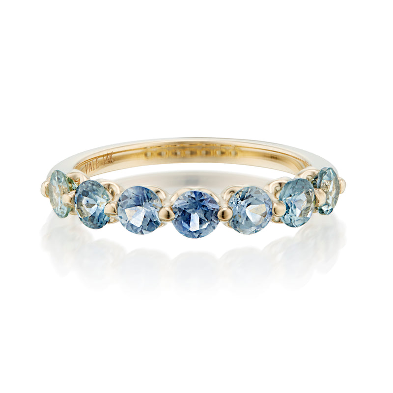 7 Montana Sapphire Cymbeline Ring Front View In Yellow Gold