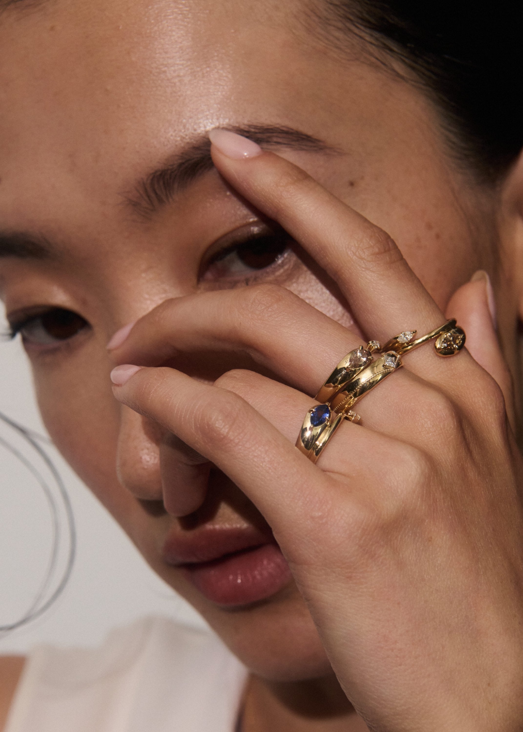 Rainfall Double Marquise Sapphire Coil Ring