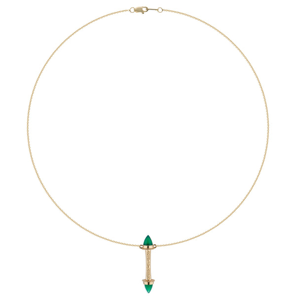 Amphora Scroll "Coup de Foudre" Necklace with Green Onyx