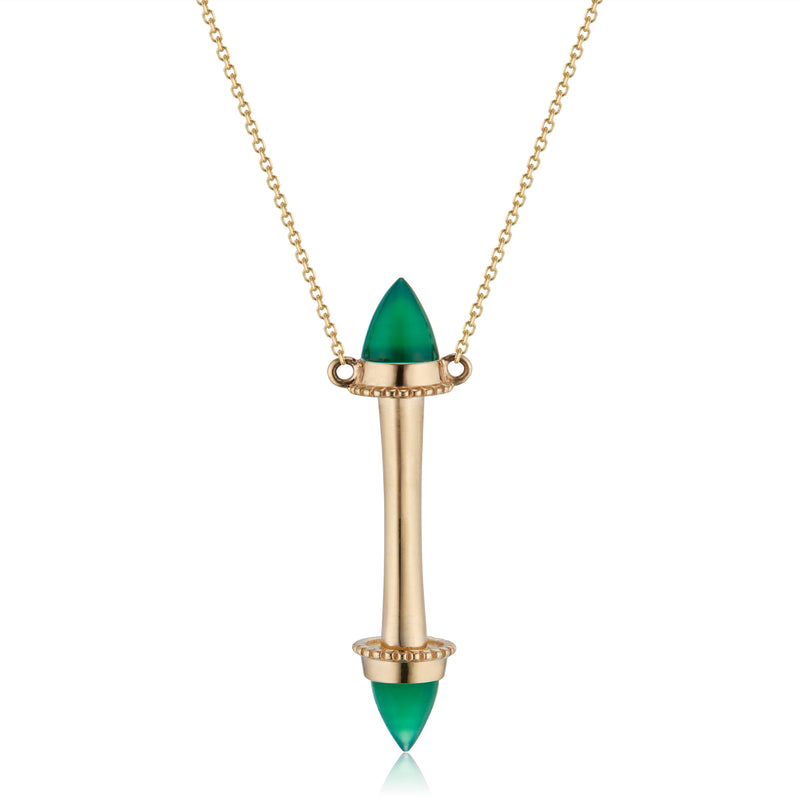 Amphora Scroll "Coup de Foudre" Necklace with Green Onyx