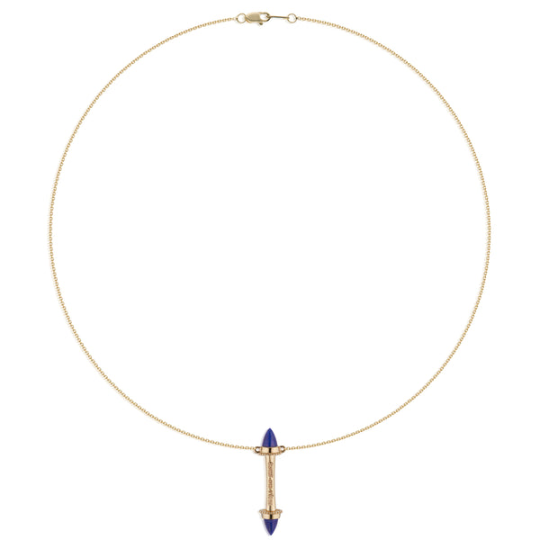 Amphora Scroll "Tout Ou Rien" Necklace with Lapis Lazuli