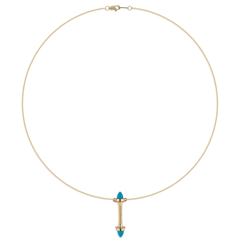 Amphora Scroll "Tout Ou Rien" Necklace with Turquoise