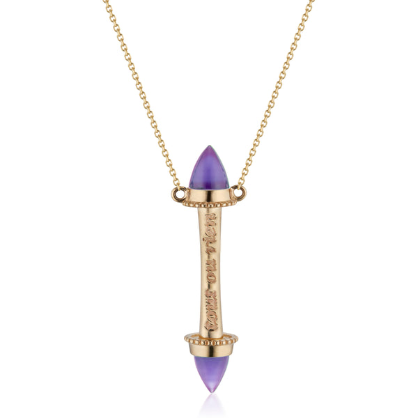 Amphora Scroll "Tout Ou Rien" Necklace with Amethyst