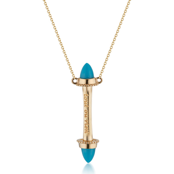 Amphora Scroll "Tout Ou Rien" Necklace with Turquoise