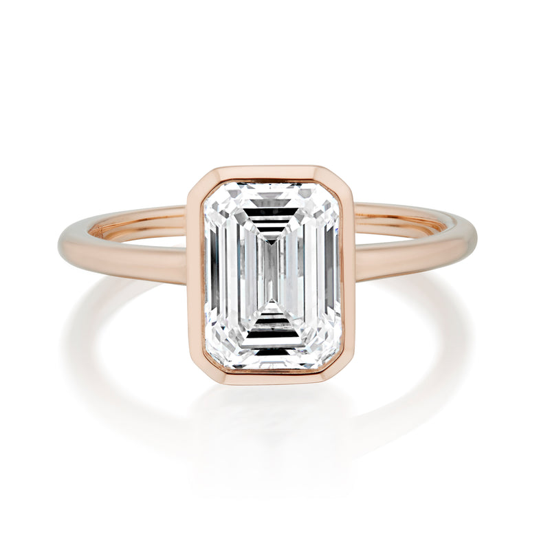 Atlas Ring with White Diamond in Rose Gold Front Image