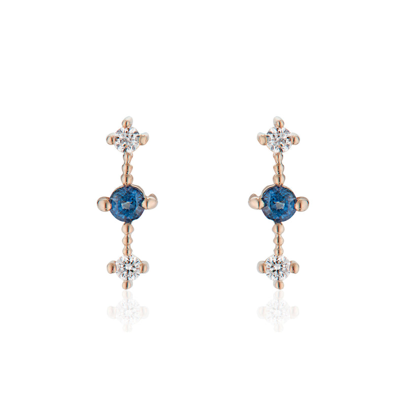 Celeste Earrings With Sapphire & Diamonds