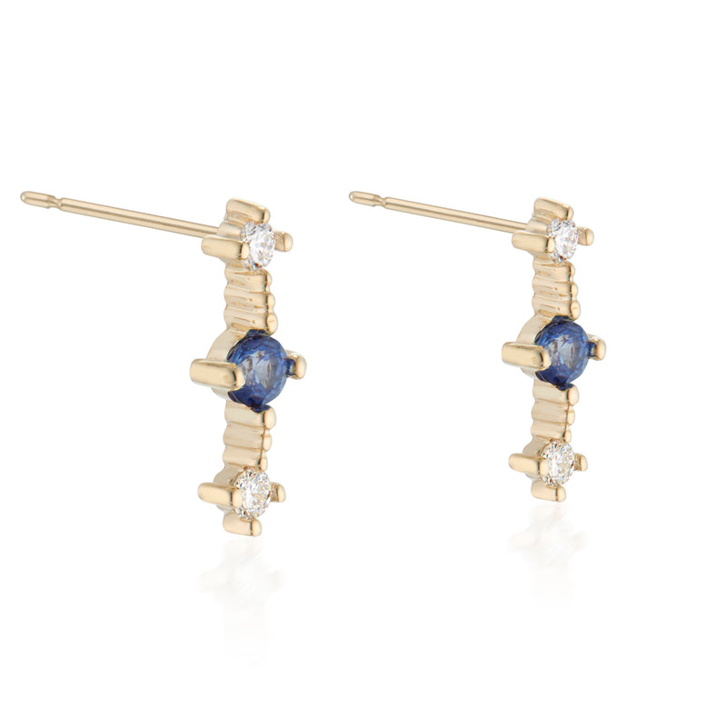 Celeste Earrings With Sapphire & Diamonds