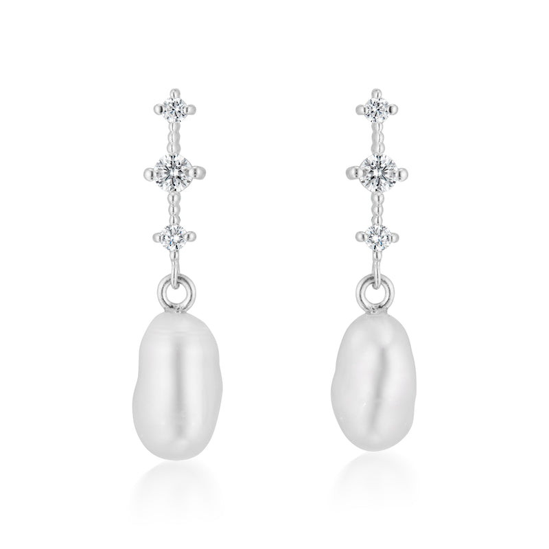 Celeste Earrings with Baroque Pearls