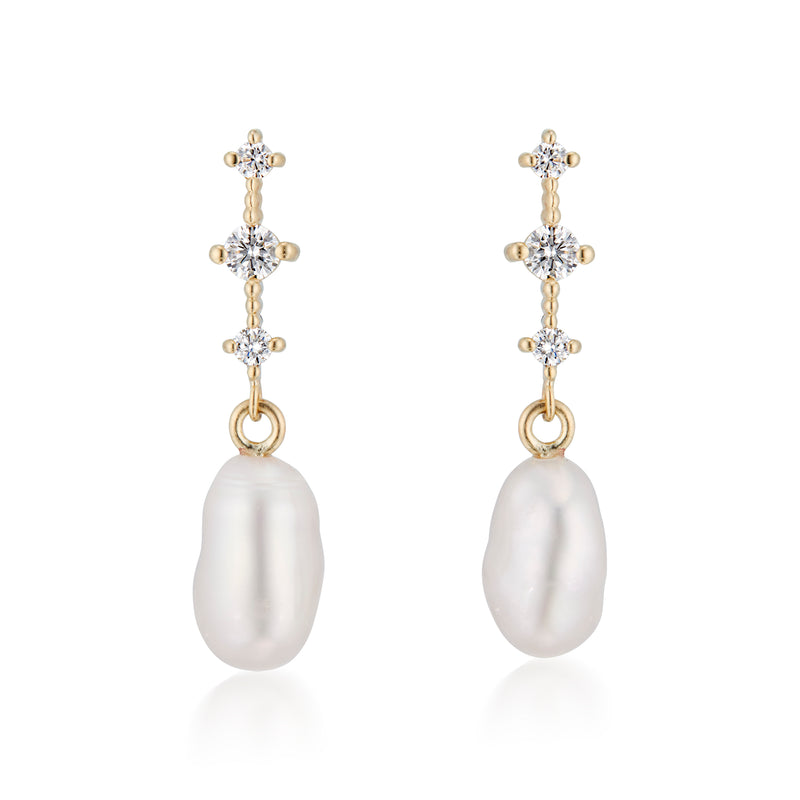 Celeste Earrings with Baroque Pearls