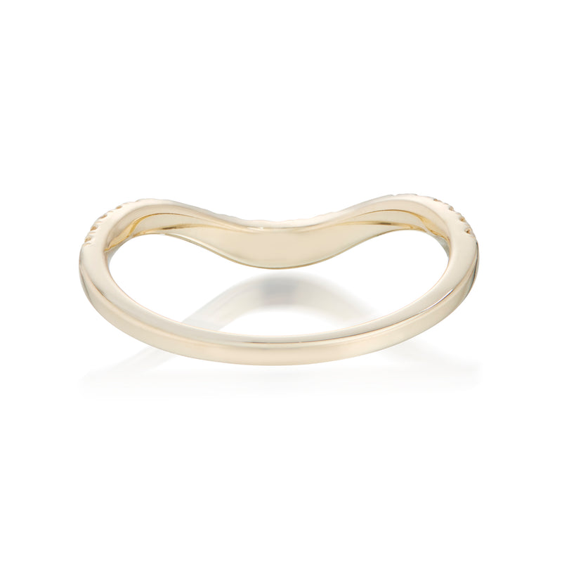 Hayden Contour White Diamond Contour Ring Yellow Gold Back Image