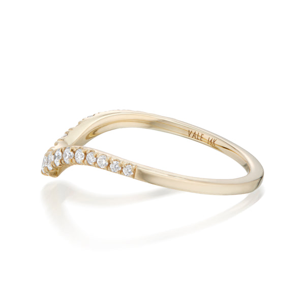 Hayden Contour White Diamond Contour Ring Yellow Gold Side Image