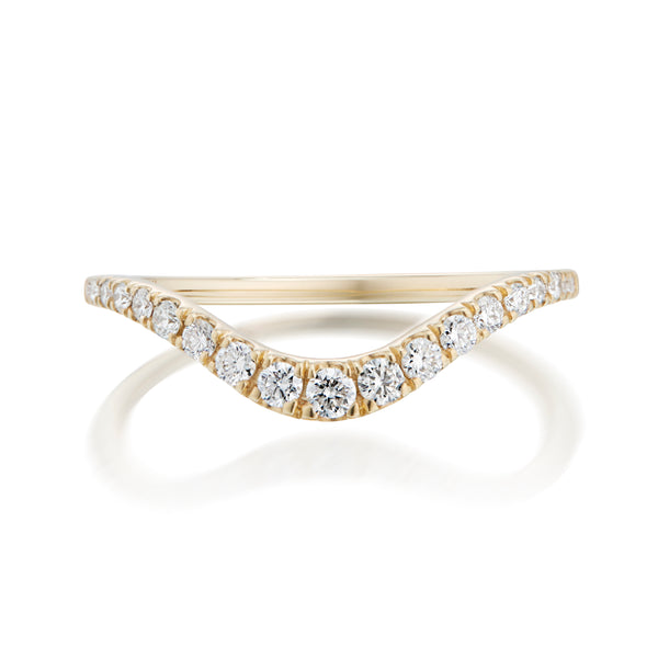 Hayden Contour White Diamond Contour Ring Yellow Gold Front Image