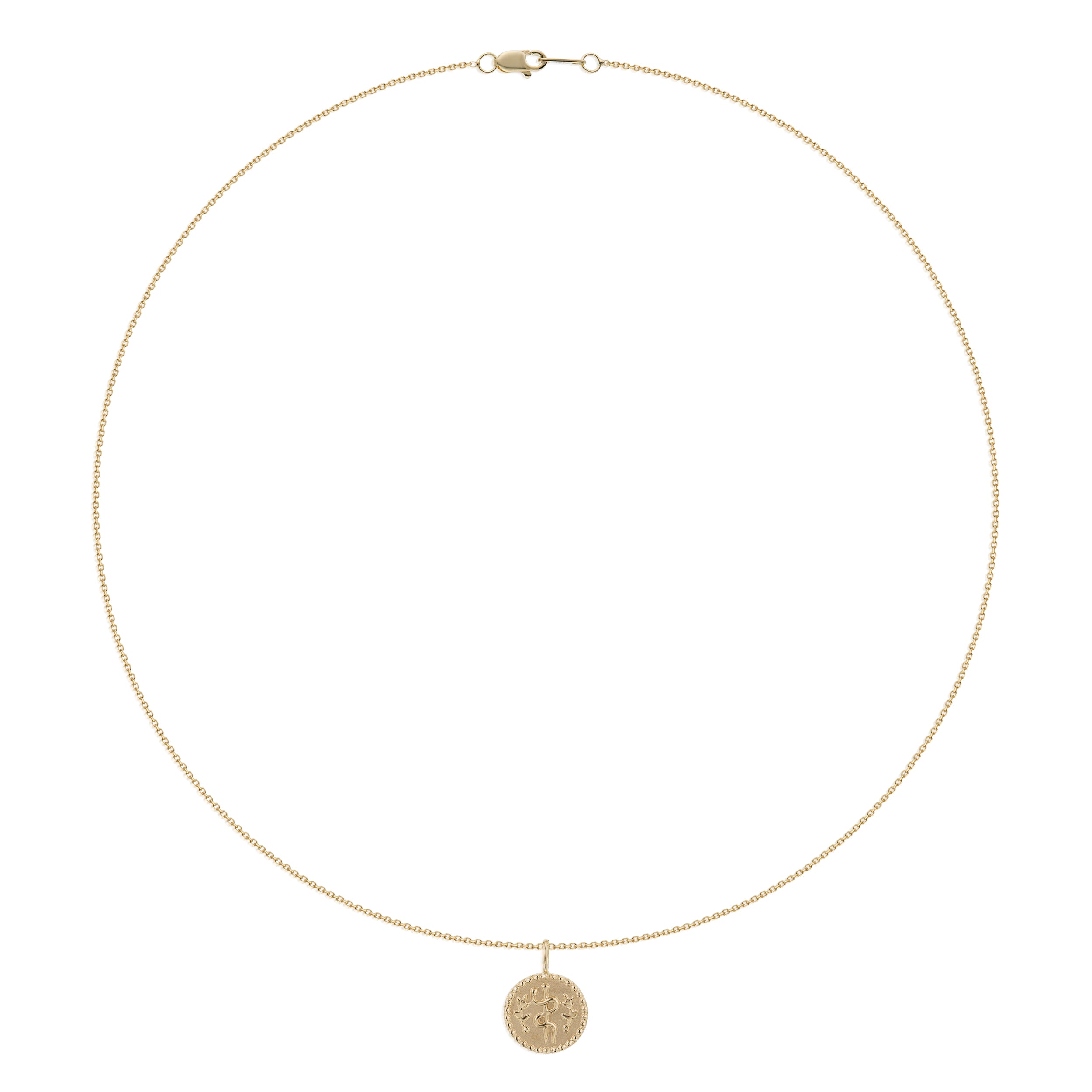 Vale Jewelry Health Medallion Necklace in 14 Karat Yellow Gold Full Round