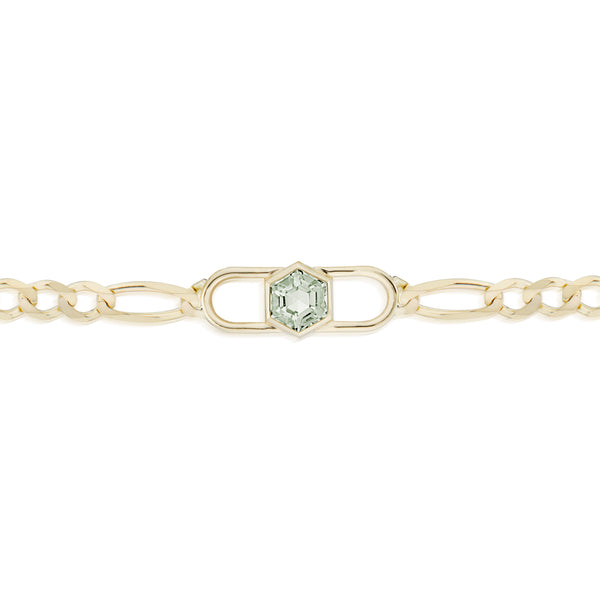 Hexagon Double Lock Figaro Bracelet