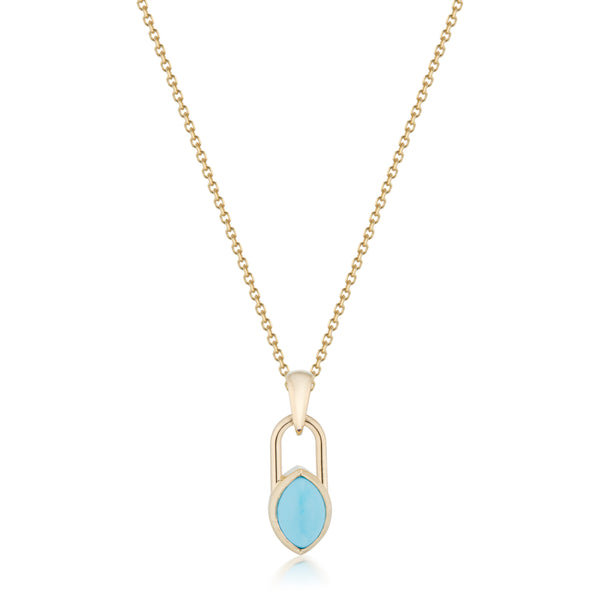 Marquise Lock Turquoise Necklace