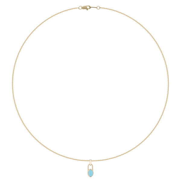 Marquise Lock Turquoise Necklace