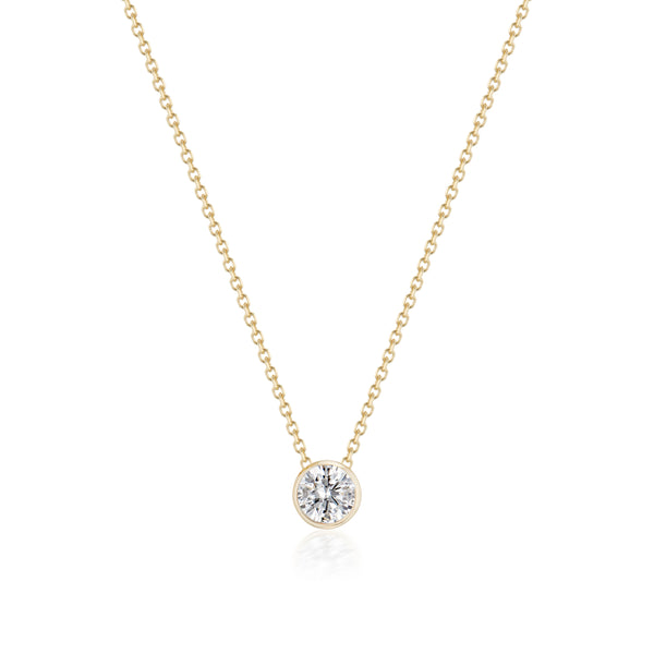 Medium Barely There Diamond Necklace Yellow Gold Close-Up Image