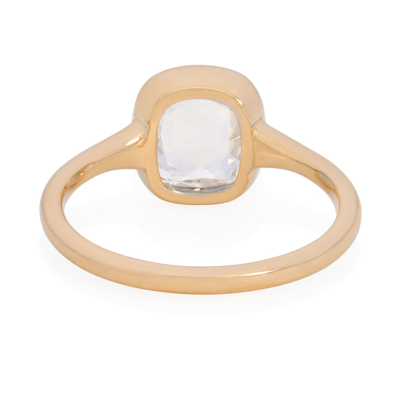 OOAK Bezel Set Cushion Rose Cut Diamond Ring - SOLD