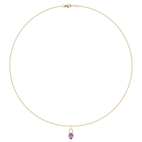 Pear Lock Amethyst Necklace