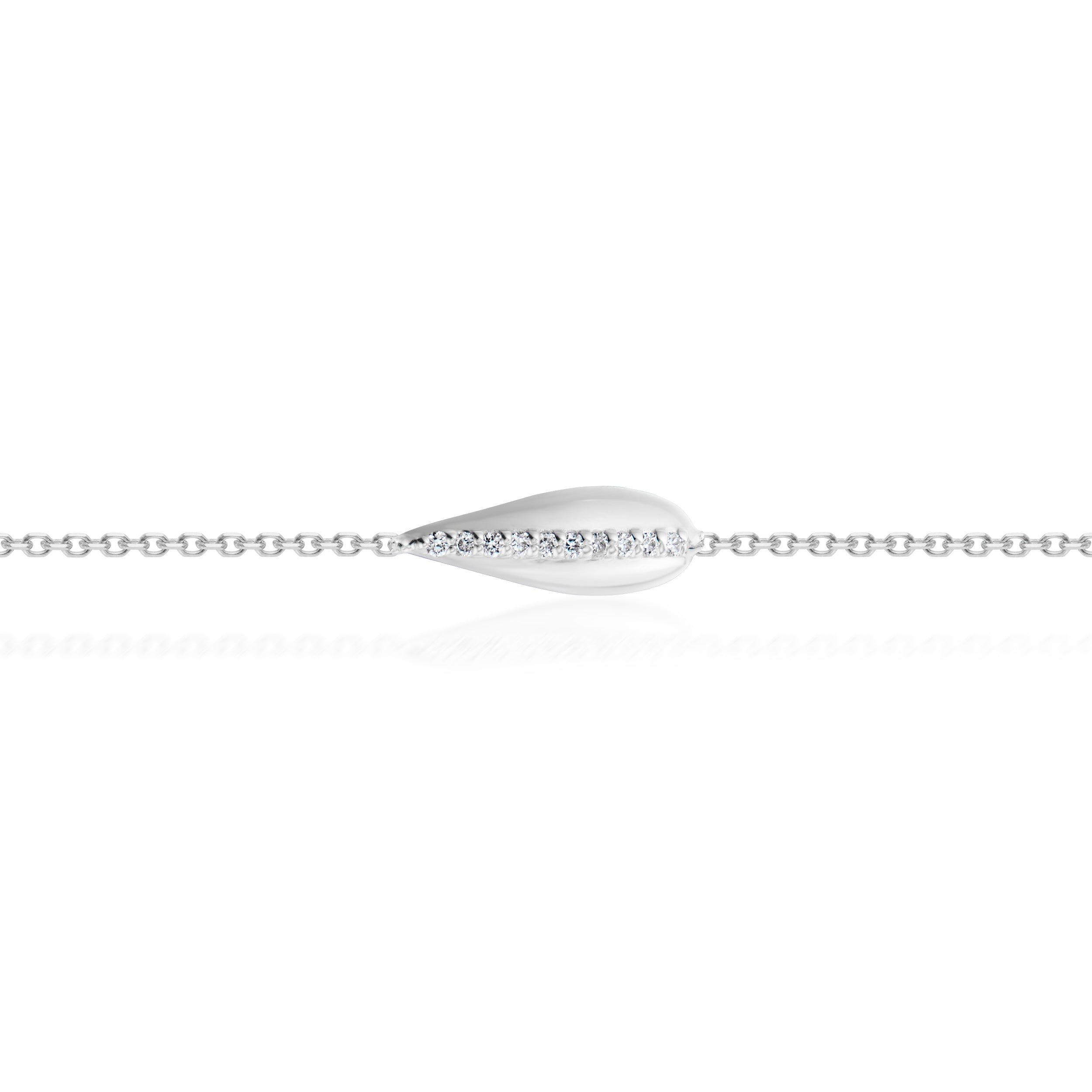 Vale Jewelry Swoop Bracelet With 10 Round White Diamonds Close Up White Gold