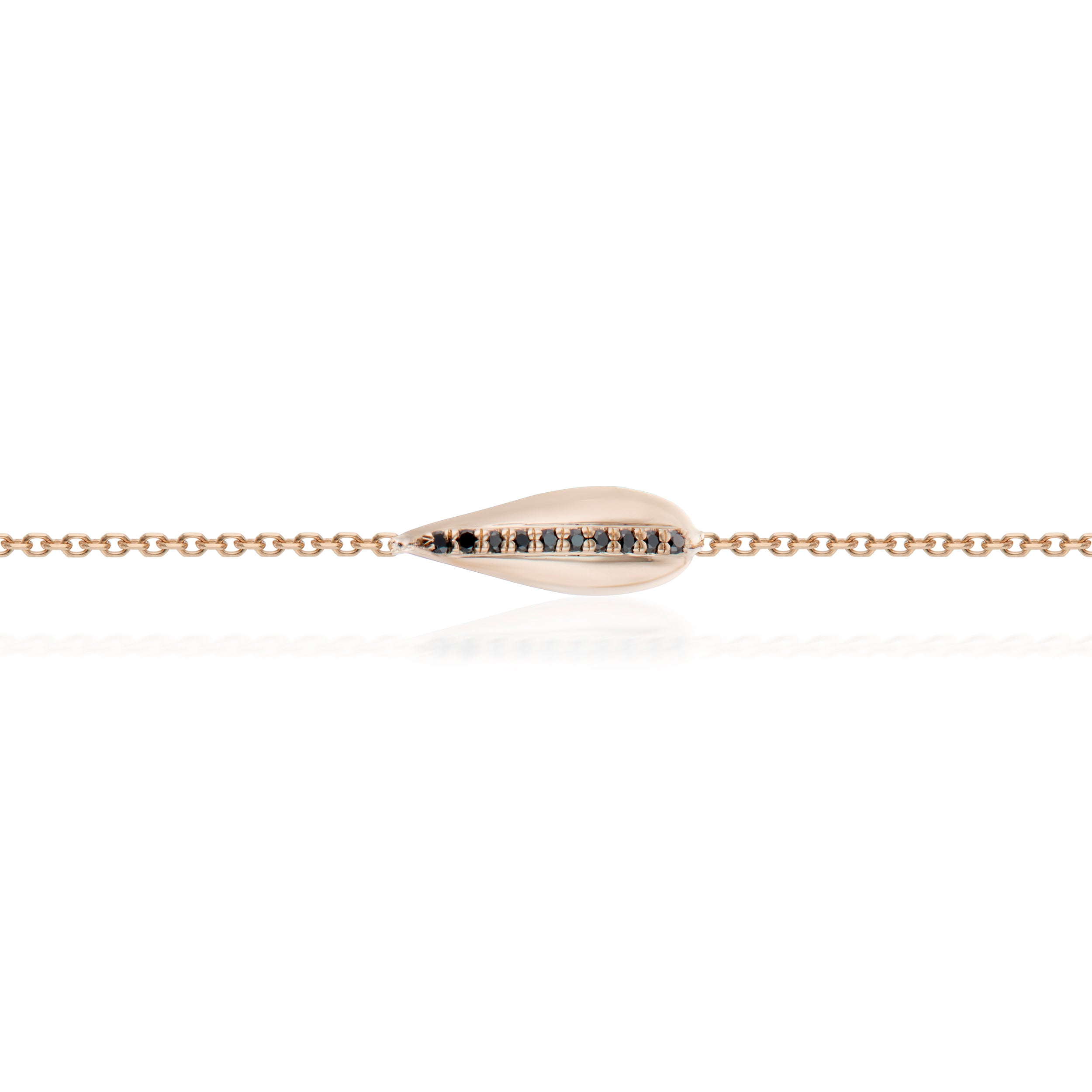 Vale Jewelry Swoop Bracelet With 10 Round Black Diamonds Close Up Rose