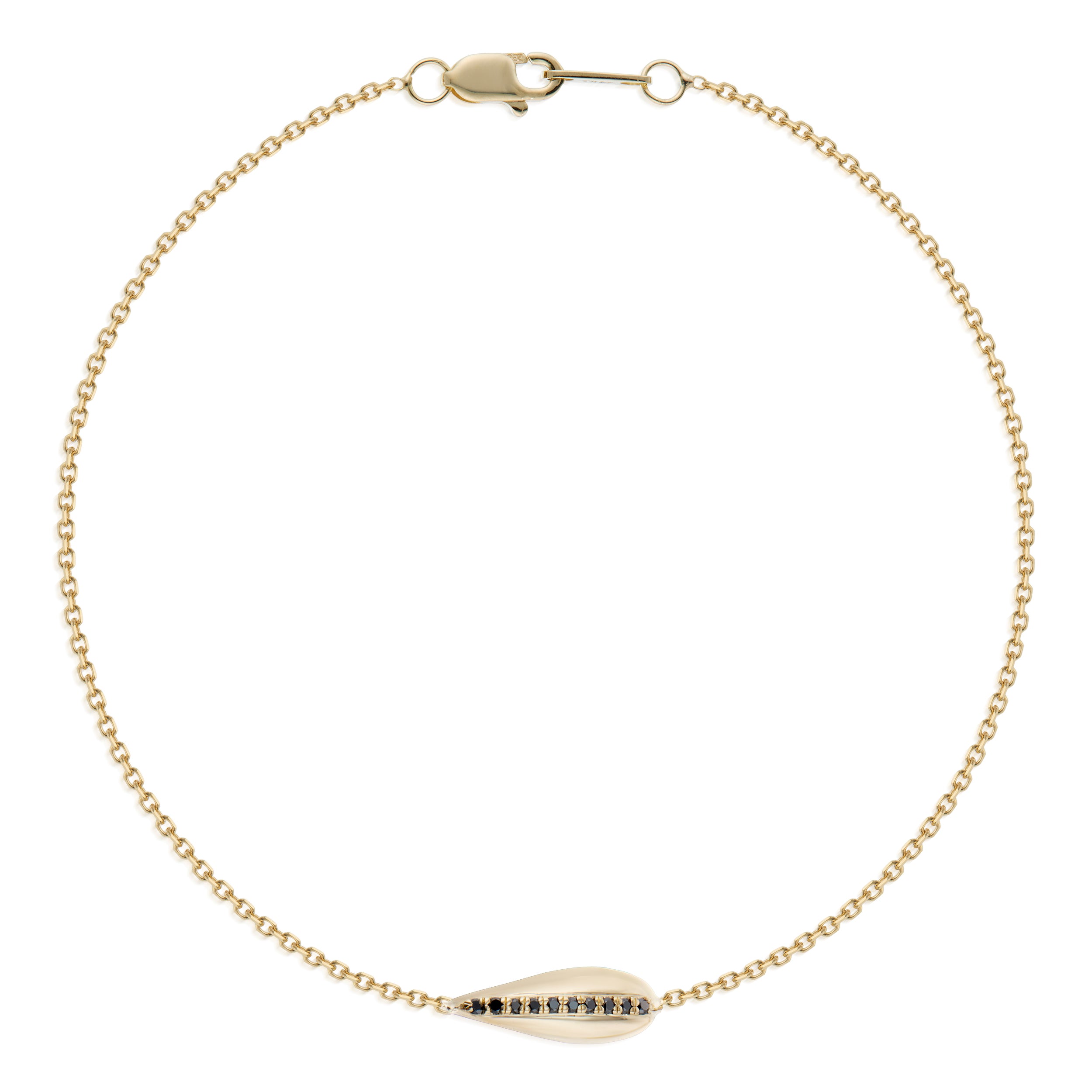 Vale Jewelry Swoop Bracelet With 10 Round Black Diamonds Full Round Yellow