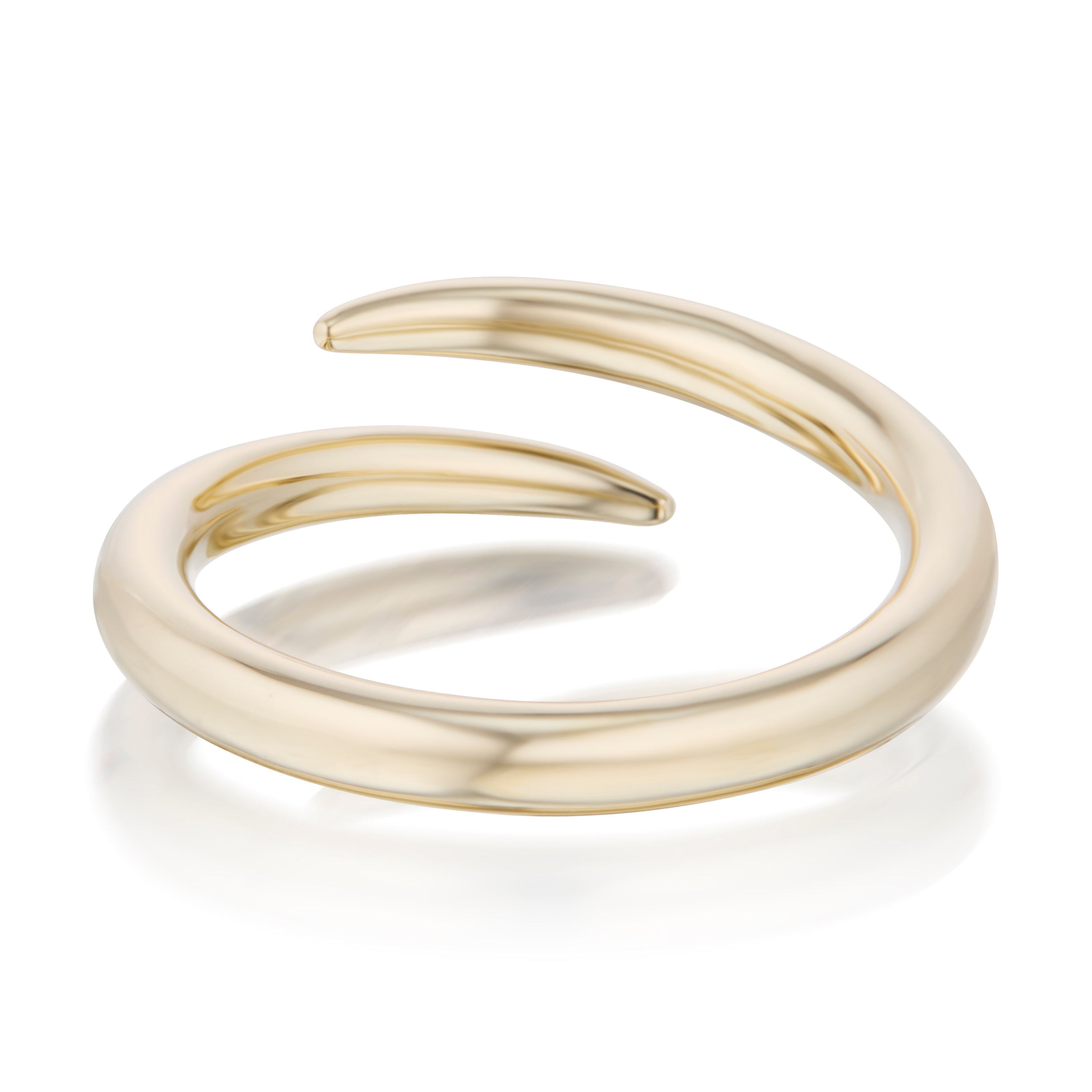 Vale Jewelry Swoop Bypass Ring Back View Yellow Gold