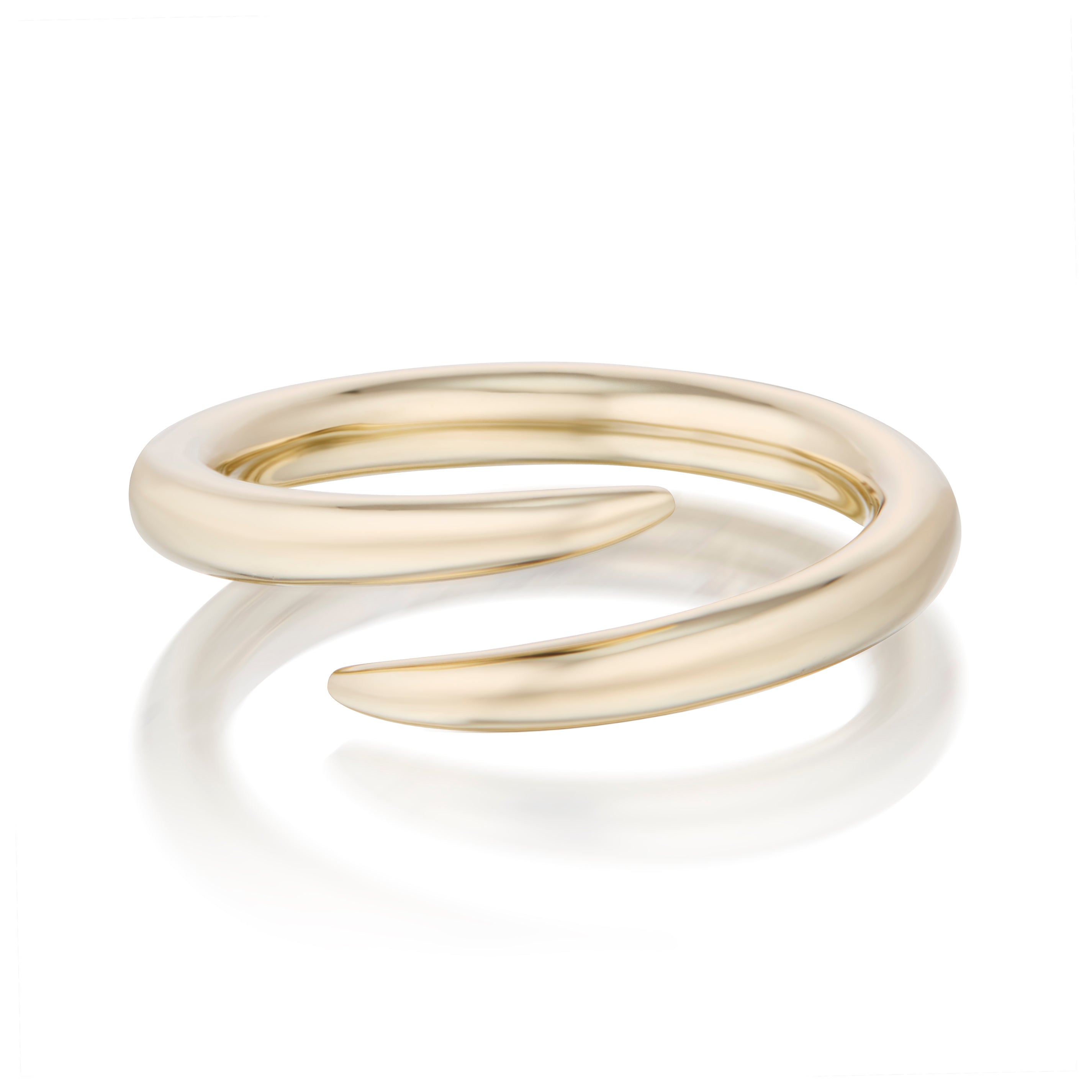 Vale Jewelry Swoop Bypass Ring Front View Yellow Gold