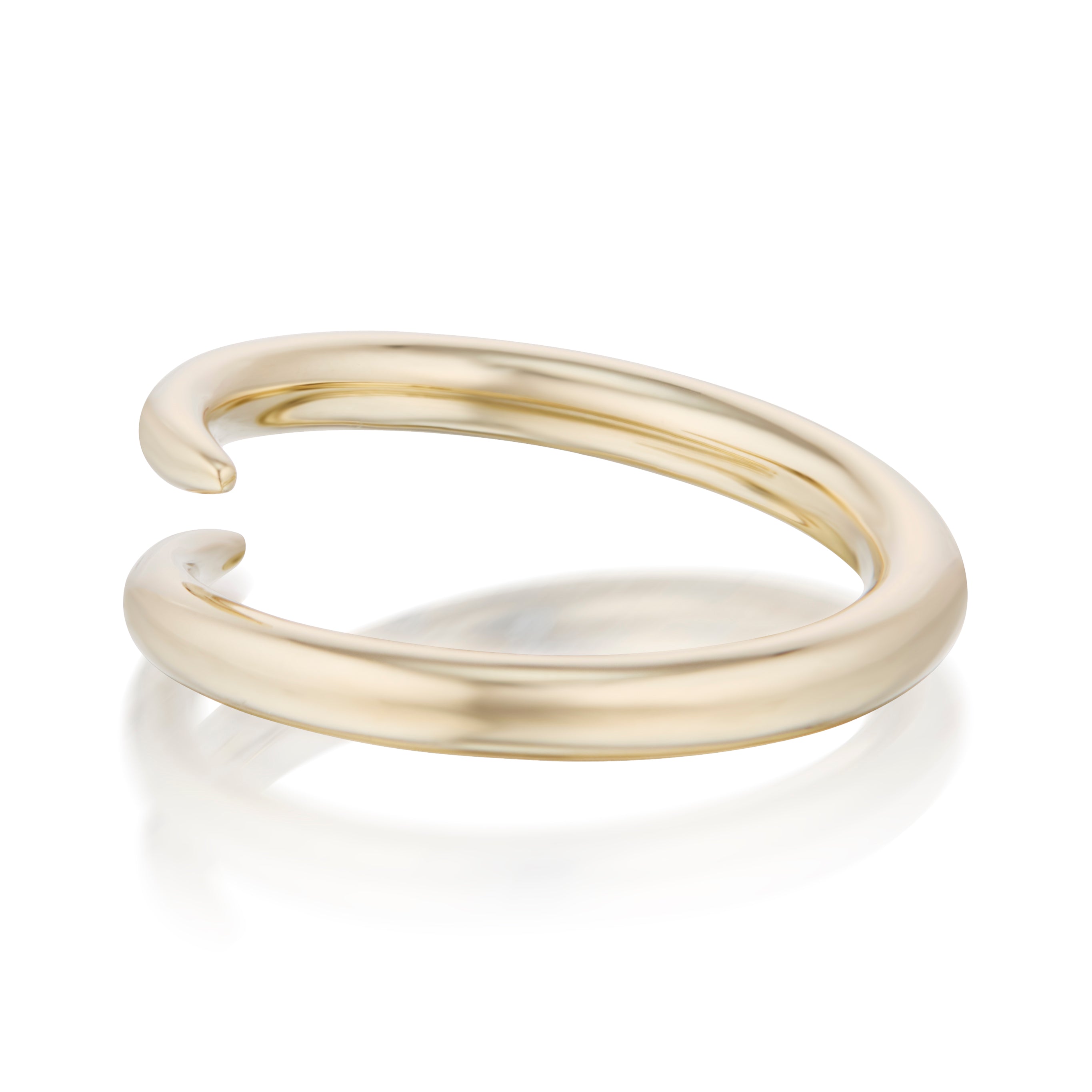 Vale Jewelry Swoop Bypass Ring Side View Yellow Gold