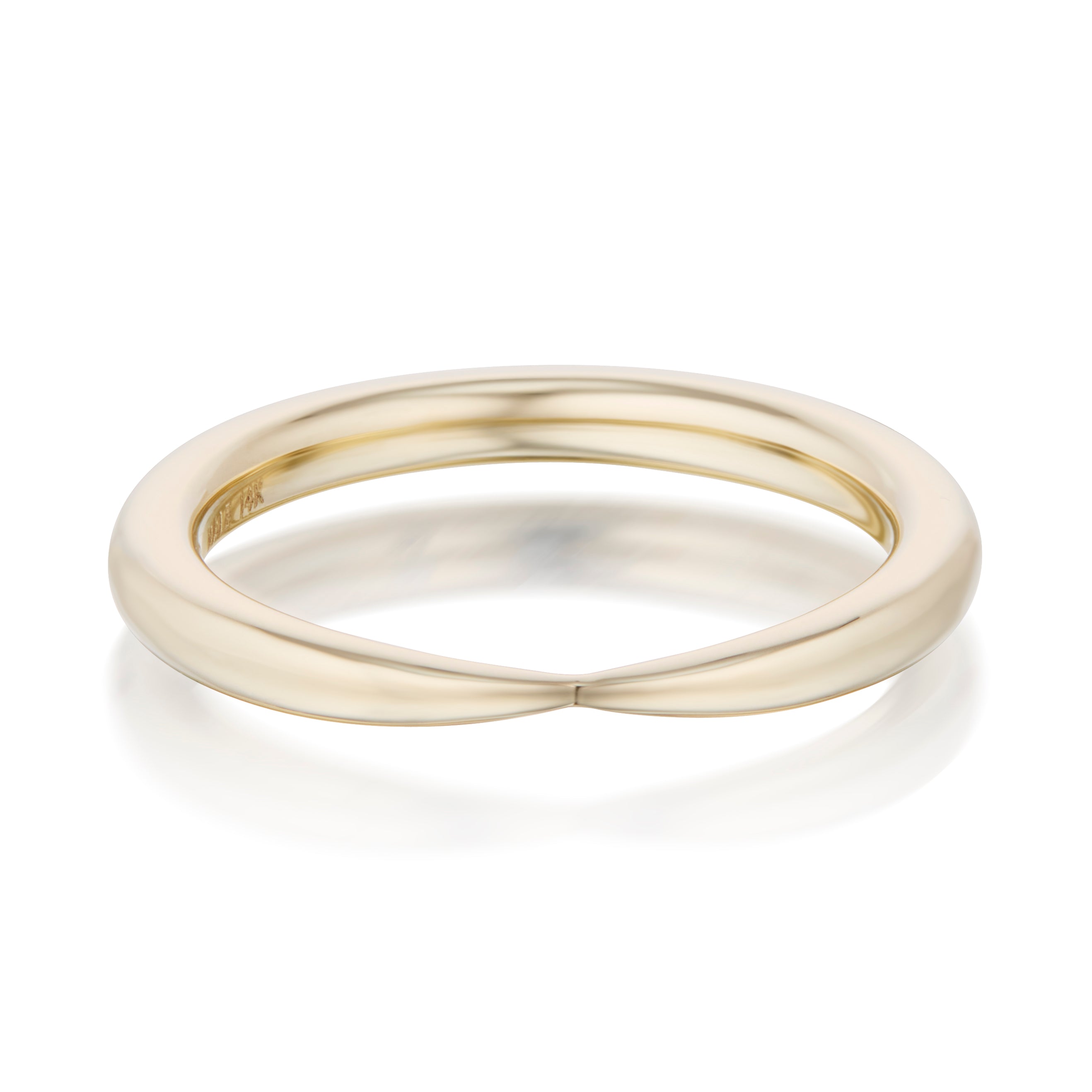 Vale Jewelry Swoop Kiss Ring Front View Yellow Gold