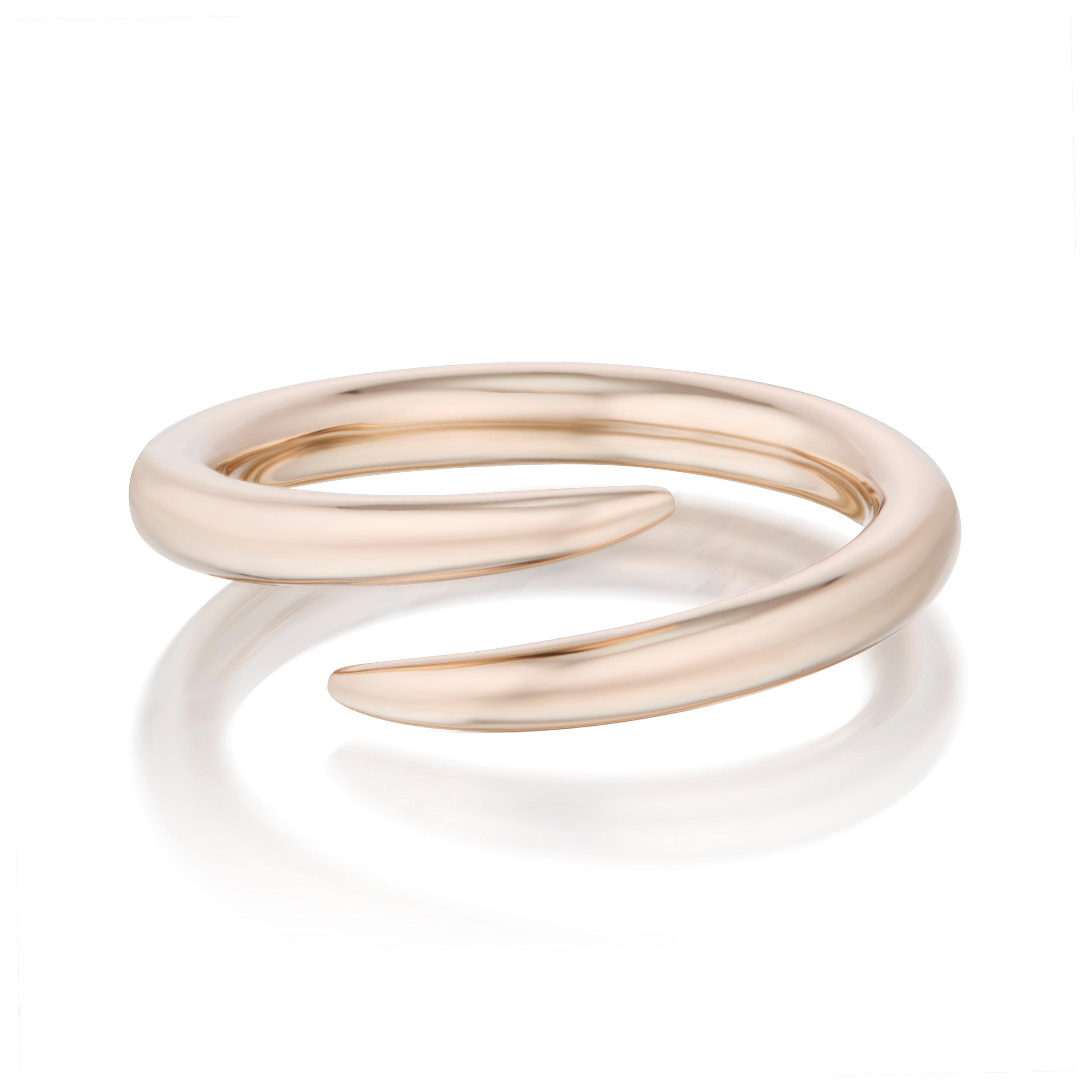 Vale Jewelry Swoop Bypass Ring Front View Rose Gold
